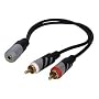Quality 3.5mm Stereo Socket to 2 Phono Plugs Lead/Cable