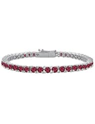 Ruby Tennis Bracelet 14K White Gold 5.00 CT TGW