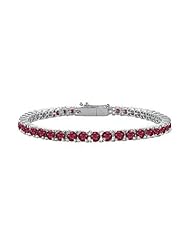 Ruby Tennis Bracelet in14K White Gold 3.00 CT TGW