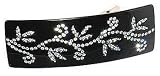 France Luxe Rectangle Barrette with Crystal Vines