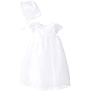 Picture Perfect Baby-Girls Newborn Peter Pan Collar Organza Christening Dress, White, 6 Months