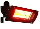 Black Steel Wall Mounted Infrared Patio Heater w/ Glass Front