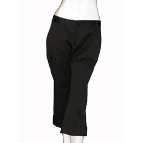 CHAIKEN Black Cropped Bootleg Trouser Pants