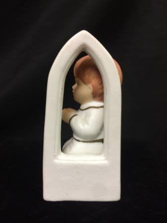 Praying Boy Next to Church Communion Keepsake Decoration Favor