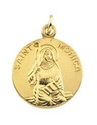 CleverEves 14K Yellow Gold 18.00 mm Saint Monica Medal
