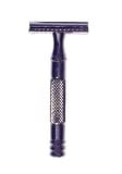 Three Piece Safety razor antiqued color short handle