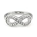 Metal Factory Sz 6 Sterling Silver Cubic Zirconia Infinity Symbol CZ Wedding Band Ring