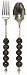 Decorative Salad Server with Topaz Glass Bead Handle