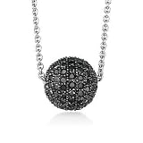 1.05 ct. t.w. Black Pave Diamond Necklace In 14kt White Gold
