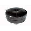 Black Full Leather Ottoman By Wholesale Interiors