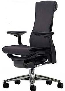 Embody Chair by Herman Miller - Home Office Desk Task Chair with Adjustable Arms - Aluminum Base Graphite Frame Rhythm Charcoal Fabric