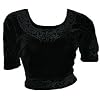 Schwarz Choli (Sari Oberteil) Samt Gr. 42 / Gr. L ideal f�r Bauchtanz