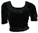 Schwarz Choli (Sari Oberteil) Samt Gr. 38/40 / Gr. M ideal f&uuml;r Bauchtanz