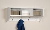 Monterey Entryway Cubbie Shelf with Coat Hooks - White