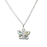 Butterfly Necklace with SWAROVSKI ELEMENTS Crystal Aurora Borealis AB Rhinestones in Sterling Silver