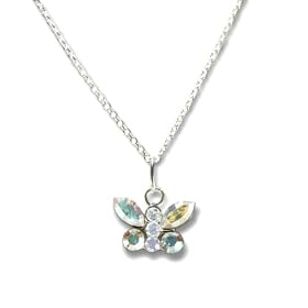 Child's Necklace Swarovski Crystal AB Butterfly in Sterling Silver
