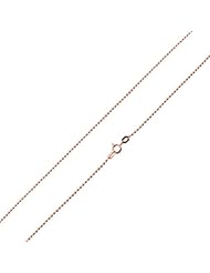 Rose Gold Plated Silver Italian Bead Chains 1.5mm (16", 18", 20", 22", 24" 30" Inch Lengths)