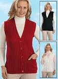 Rib-Knit Sweater Vest - Sizes: 1X, 2X, 3X or 4X