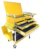 Sunex International 8013AYDLX Service Cart with Locking Top and Locking Drawer - Yellow