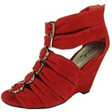 Women’s open toed caged bootie heel