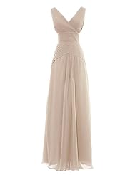 V-neck Lace-Up Ruched Bridesmaid Dress/Prom Dress 