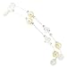 Delicate Chains Simulated Pearl and Crystal Silver Tone Bracelet