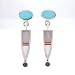 Southwestern Native American Turquoise and Opal Earth and Sky Sterling Silver Dangle Earrings by Ray Tracey, #8547