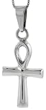 Sterling Silver 1 3/8 Polished Ankh Cross Pendant