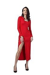 Sexy Stretchy Jersey/Polyester/Silk Long Sleeves Round Neck Maxi Dress 