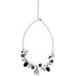 Handmade Black Onyx, Mother Of Pearl, Jade & Silver Necklace