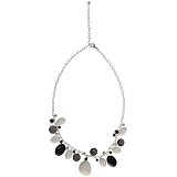 EXP Handmade Black Onyx, Mother Of Pearl, Jade & Silver Necklace