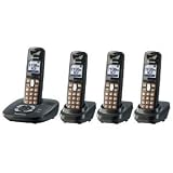 Panasonic KX TG6434PK - Cordless phone w/ call waiting caller ID and answering system - DECT 6.0 - black + 3 additional handset(s)
