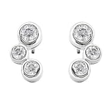14K White Gold Round Cut Diamond Three-Stone Earrings (0.50ct.tw, HI Color, SI2-3 Clarity)