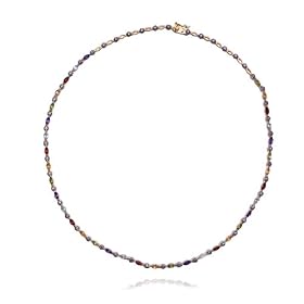 18k Yellow Gold Overlay Sterling Silver Multi-Gemstone and Diamond Necklace,... by Amazon.com Collection