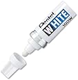 Pentel Permanent Marker, White, Broad Point, 1 Pack (100W)