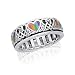 Sterling Silver Celtic Knot and Rainbow Peace Heart Spinning Ring (Size 4,5,6,7,8,9,10,11,12,13,14,15)