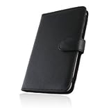 Produkt-Bild: Navitech Echtes Schwarzes Bycast Leder Flip 7 Inch Buch Style Trage Case / Cover F&uuml;r Alle Standard 7 Zoll Tablets