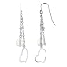 Sterling Silver White Freshwater Cultured Pearl and Amethyst Heart Drop Earrings