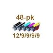 48-Pack (12bk/9bk/9c/9m/9y) Non-OEM Inkjet Combo for PGI-220 CLI-221 Canon Pixma Canon iP3600 iP4600 iP4700 MP560 MP620 MP640 MX860 MP980 ink cartridges