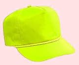 Neon Yellow Nylon Boardwalk Hat Cap 80's