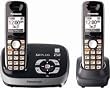 Panasonic KX-TG6532B Digital Cordless Phone with Answering System, Black, 2 Handsets