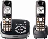 Panasonic KX-TG6532B Digital Cordless Phone with Answering System, Black, 2 Handsets