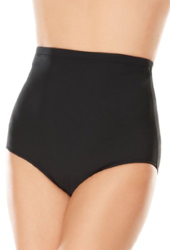 Avenue Plus Size Solid Hi Swim Brief with Tummy Control product image