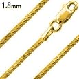 14K Gold Plated Silver 22" Snake Chain 1.8mm