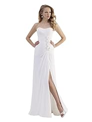 Strapless Floral Print Lace-Up Slit Pleated Sweetheart Chiffon Corset Natural   Waistline  Dress