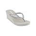 Soda Rhinestone Wedge Flip Flops Silver