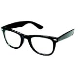 Nerd Brille Wayfarer Sonnenbrille ohne St�rke schwarz - Cvon "Sun Fashion"