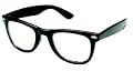 Nerd Brille Wayfarer Sonnenbrille ohne Stärke schwarz - C