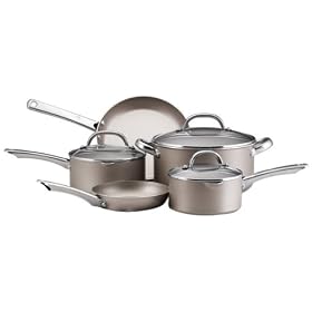 Farberware Premium Nonstick 10-Piece Cookware Set, Platinum