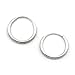 14k White Gold 1 Millimeters Endless Hoop Earrings, 10 Millimeters